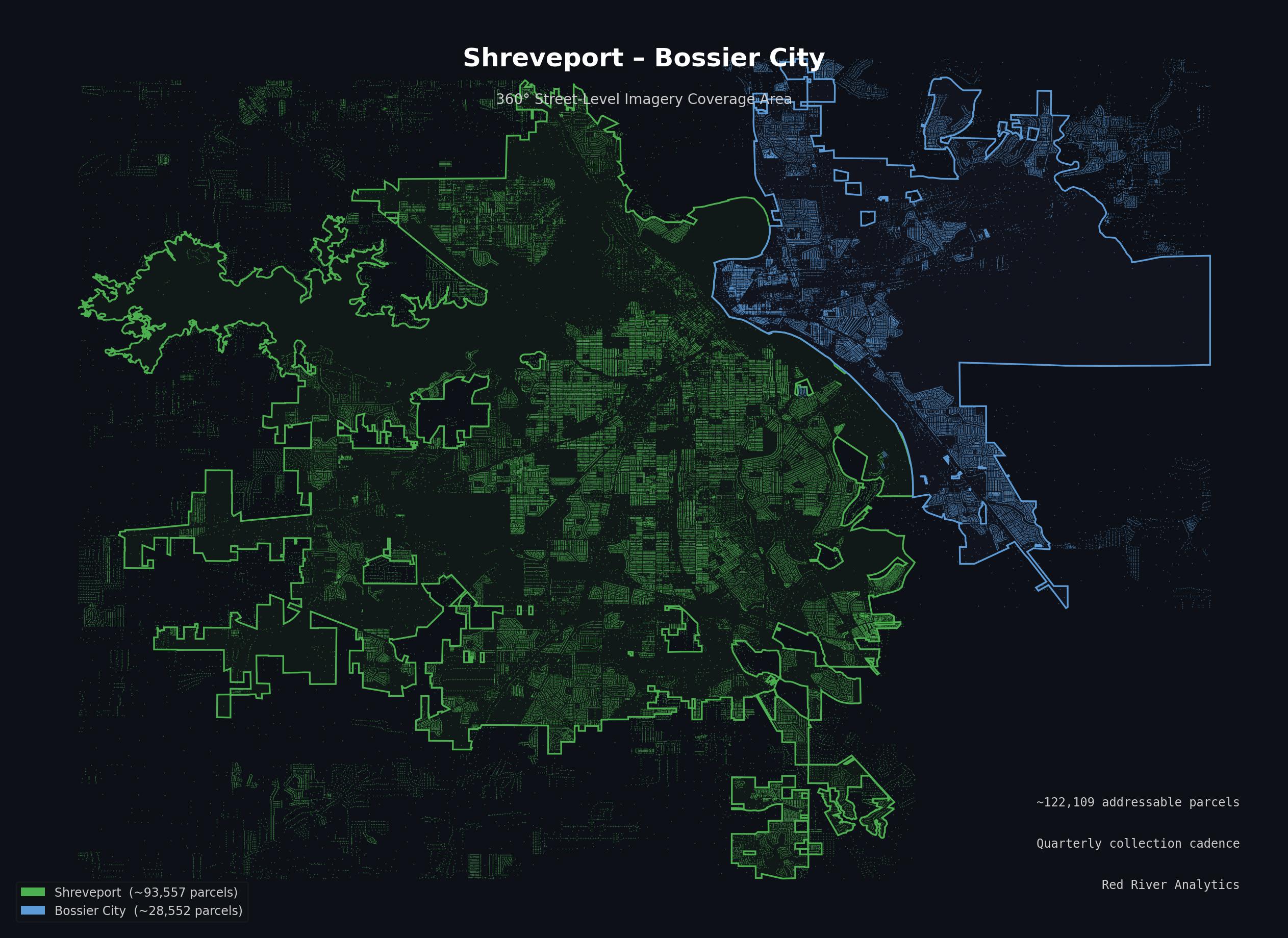 Survey coverage — Shreveport and Bossier City